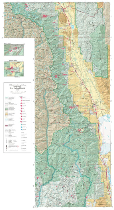 US Forest Service R5 Inyo National Forest Visitor Map - South (2010) digital map