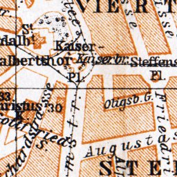Waldin Aachen city map, 1905 digital map