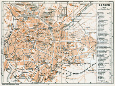Waldin Aachen city map, 1906 digital map