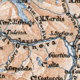Waldin Adamello, Presanella and Brenta Alps district map, 1910 digital map