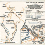 Waldin Adelsberg (Postojna, Postumia) Royal Grottoes, 1911 digital map