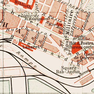 Waldin Algiers (al-Jazā’er) town plan, 1913 digital map