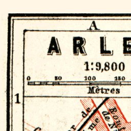 Waldin Arles city map, 1885 digital map