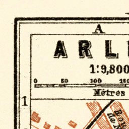 Waldin Arles city map, 1913 (1:9,800) digital map