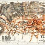Waldin Baden to Vienna (Baden bei Wien) town plan, 1913 digital map