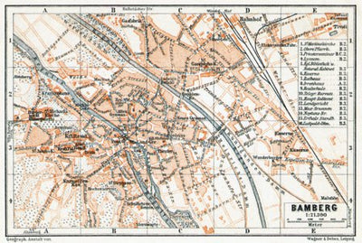 Waldin Bamberg city map, 1906 digital map