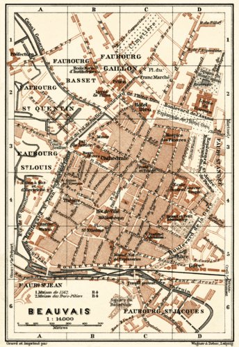 Waldin Beauvais city map, 1913 digital map