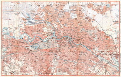 Waldin Berlin city map, 1910 digital map