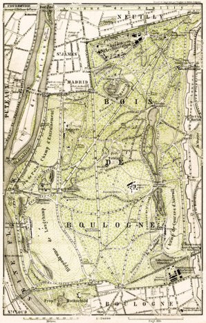 Waldin Bois de Boulogne - the Boulogne Woods map, 1903 digital map
