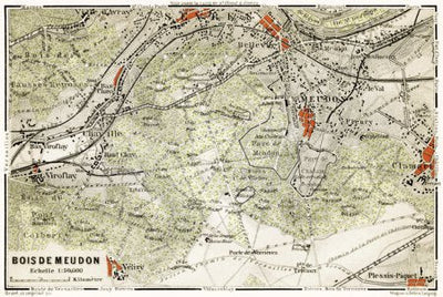 Waldin Bois de Meudon - the Forest of Meudon map, 1903 digital map