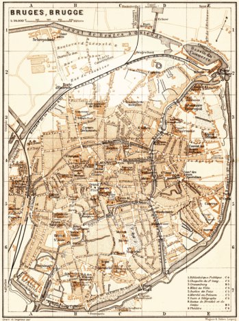 Waldin Brügge (Bruges) town plan, 1904 digital map