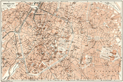 Waldin Brussels (Brussel, Bruxelles) town plan, 1909 digital map