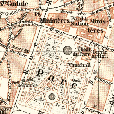 Waldin Brussels (Brussel, Bruxelles) town plan, 1909 digital map