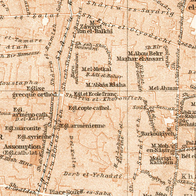 Waldin Cairo (al-Qāhirah) town plan, 1911 digital map