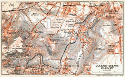 Waldin Clamart-Sceaux-Villejuif map, 1910 digital map