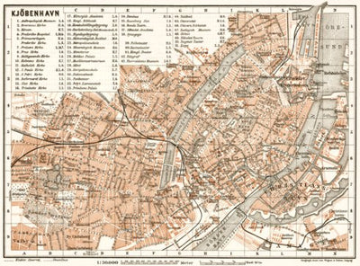 Waldin Copenhagen (Kjöbenhavn, København) town plan, 1911 digital map