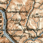 Waldin Danube River course map from Grein to Stein & Krems, 1910 digital map