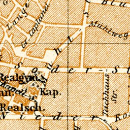 Waldin Darmstadt city map, 1908 digital map