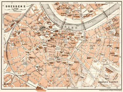Waldin Dresden central part map, 1911 digital map
