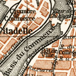 Waldin Dunkerque (Dunkirk) city map, 1913 digital map