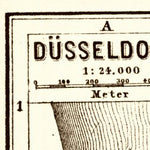 Waldin Düsseldorf city map, 1887 digital map