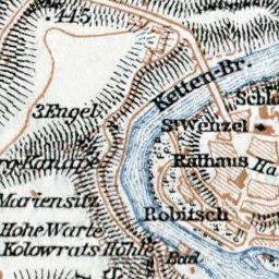 Waldin Elbogen (Loket) town plan, 1910 digital map