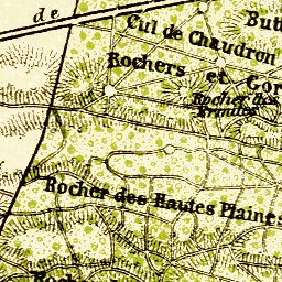 Waldin Forest of Fontainebleau and town of Fontainebleau map, 1903 digital map