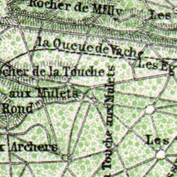 Waldin Forest of Fontainebleau (Forêt de Fontainebleau) and Town of Fontainebleau map, 1910 digital map