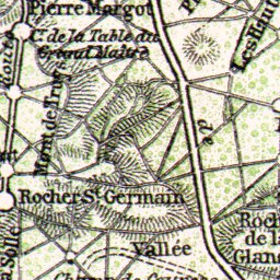 Waldin Forest of Fontainebleau (Forêt de Fontainebleau) and Town of Fontainebleau map, 1931 digital map