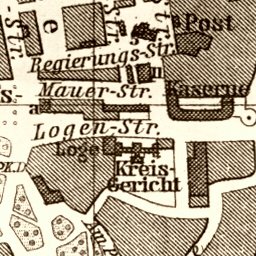 Waldin Frankfurt (Oder) city map, 1887 digital map