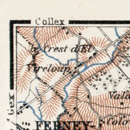 Waldin Geneva (Genf, Genève) and environs map, 1909 digital map
