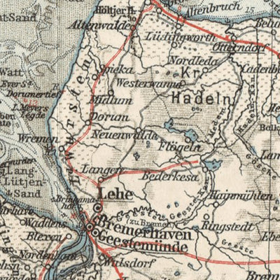 Waldin Germany, northewestern provinces of the northern part. General map, 1906 digital map