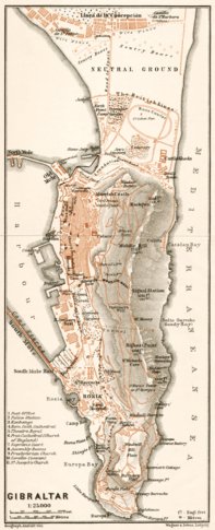 Waldin Gibraltar and environs map, 1911 digital map