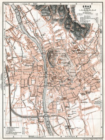 Waldin Graz vicinity town plan, 1910 digital map