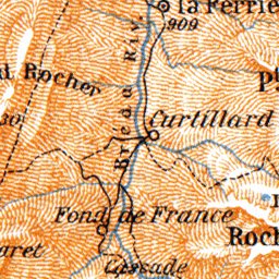 Waldin Grésivaundan Mountains. Great Chartreuse (Grande Chartreuse), 1900 digital map