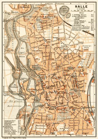 Waldin Halle city map, 1906 digital map
