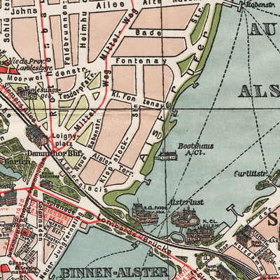 Waldin Hamburg and Altona City Map, 1912 digital map