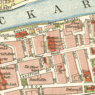 Waldin Heidelberg city map, 1927 digital map