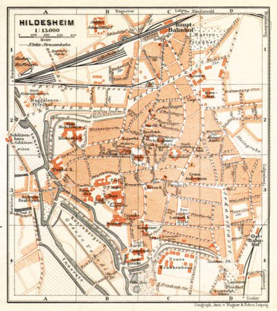 Waldin Hildesheim city map, 1906 digital map