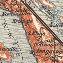 Waldin Istria and Dalmatian coast at Bossoglina (Marina) map, 1913 digital map