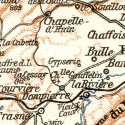 Waldin Jura department map (northern part), 1909 digital map