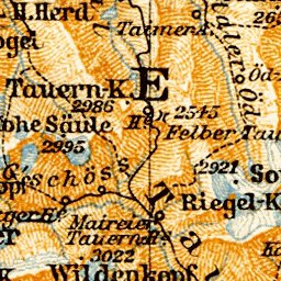 Waldin Kitzbühl Alps and High Tatras, 1913 digital map