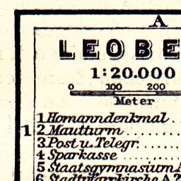 Waldin Leoben town plan, 1911 digital map