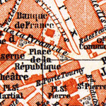 Waldin Limoges city map, 1885 digital map