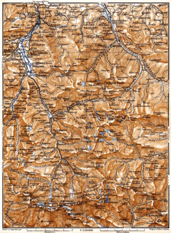 Waldin Lourdes-Bagneres map, 1885 digital map
