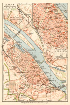 Waldin Mainz city map, 1927 digital map