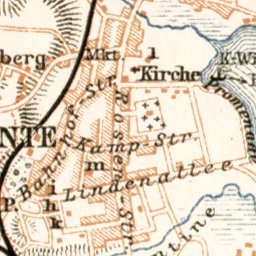 Waldin Malente town plan, 1911 digital map