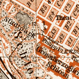 Waldin Mannheim city map, 1909 digital map
