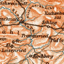 Waldin Map of the Bavarian Forest (Bayerischer Wald), 1909 digital map