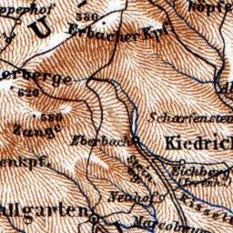 Waldin Map of the Course of the Rhine from Mainz to Lorch, 1887 digital map